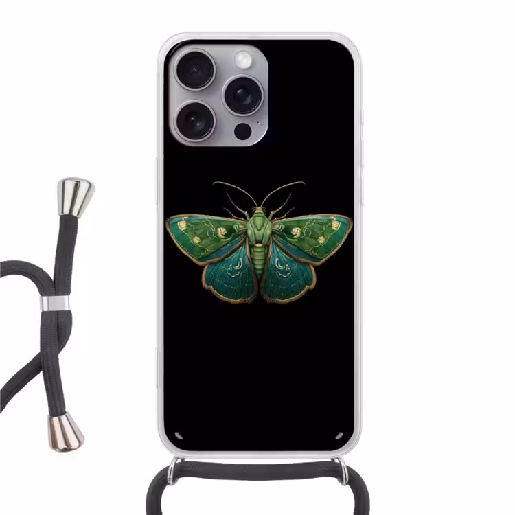Mot - Levendig - Groen Hoesje iPhone 16 Pro Max met koord klein -3d