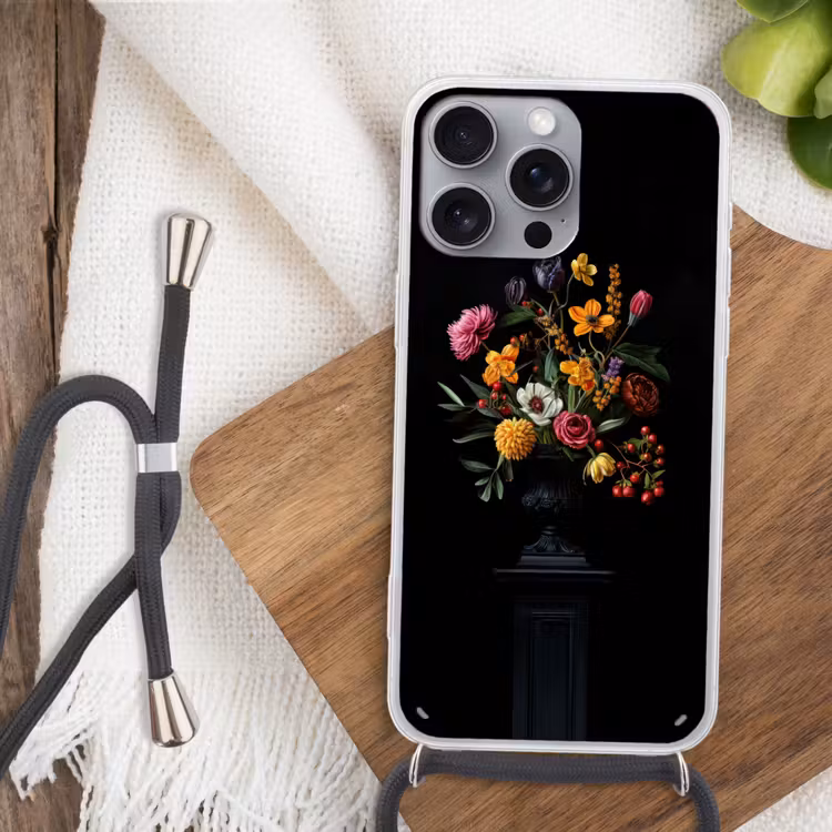 Sierlijk - Boeket - Bladeren Hoesje iPhone 16 Pro Max met koord klein -sfeer4
