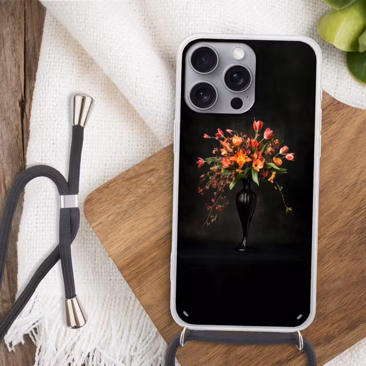 Sierlijk - Boeket - Vaas Hoesje iPhone 16 Pro Max met koord klein -sfeer4