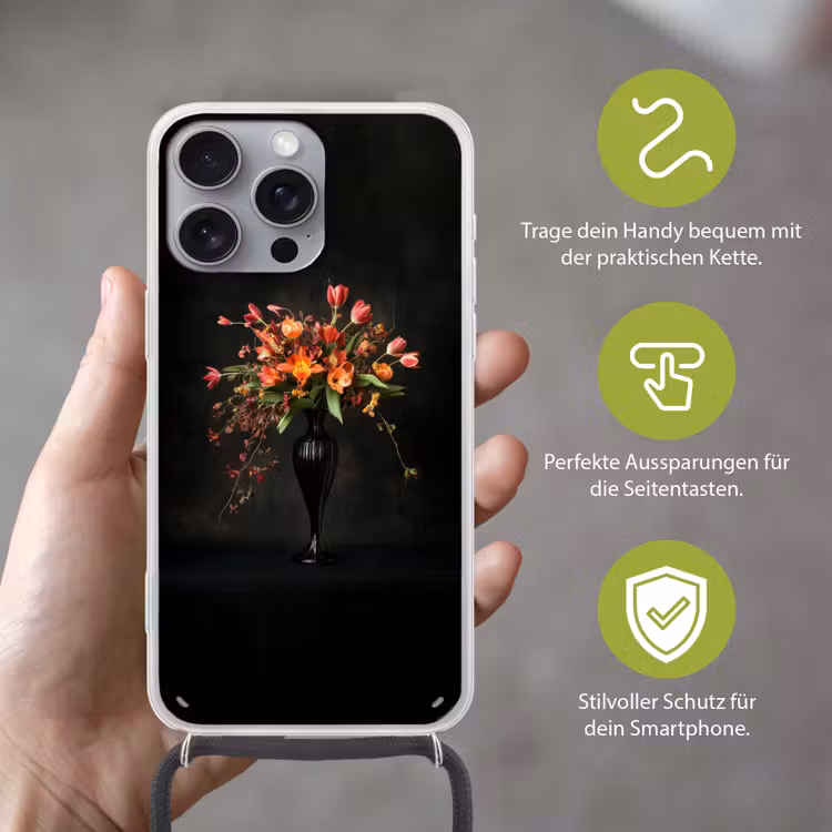 Sierlijk - Boeket - Vaas Hoesje iPhone 16 Pro Max met koord klein -sfeer2_DE