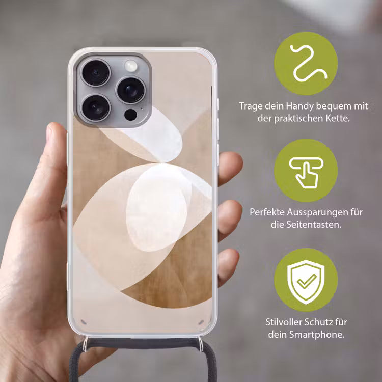 Ovale vormen - Transparant - Zachte overgang Hoesje iPhone 16 Pro Max met koord klein -sfeer2_DE