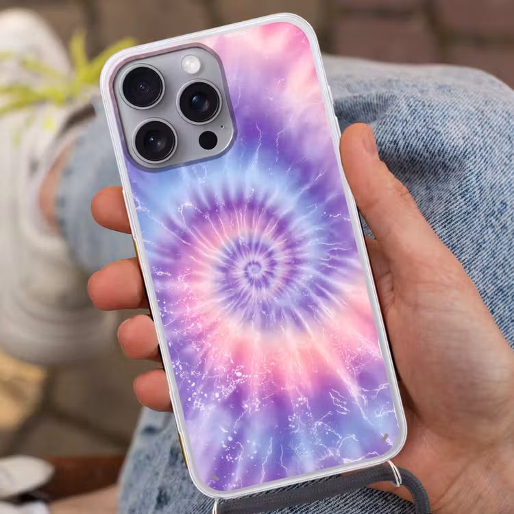 Pasteltinten - Paars - Spiraal - Marmer Hoesje iPhone 16 Pro Max met koord klein -sfeer3