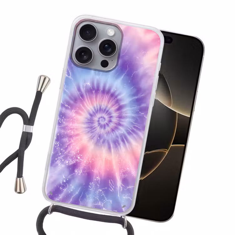 Pasteltinten - Paars - Spiraal - Marmer Hoesje iPhone 16 Pro Max met koord klein -sfeer1