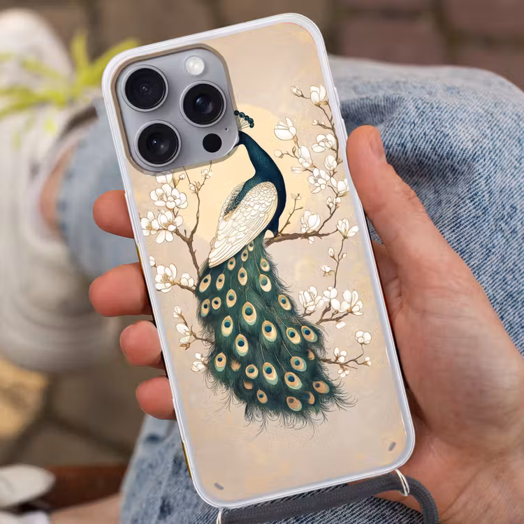 Pauw - Tak - Bloemen Hoesje iPhone 16 Pro Max met koord klein -sfeer3
