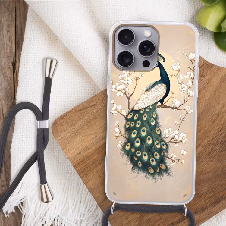 Pauw - Tak - Bloemen Hoesje iPhone 16 Pro Max met koord klein -sfeer4