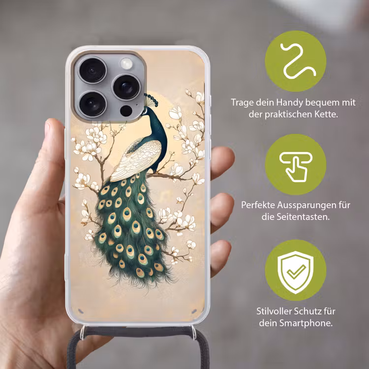 Pauw - Tak - Bloemen Hoesje iPhone 16 Pro Max met koord klein -sfeer2_DE