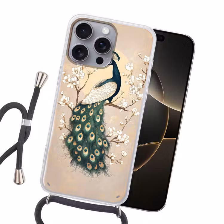 Pauw - Tak - Bloemen Hoesje iPhone 16 Pro Max met koord klein -sfeer1