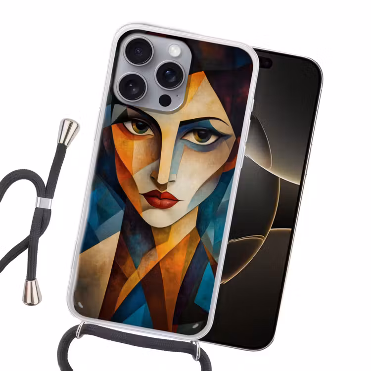 Portret - Abstract - Vormen Hoesje iPhone 16 Pro Max met koord klein -sfeer1
