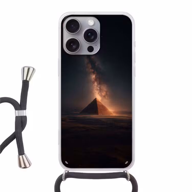 Piramide - Woestijn - Licht Hoesje iPhone 16 Pro Max met koord klein -3d