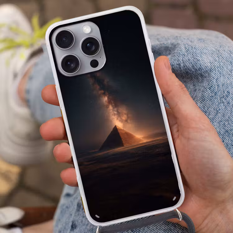 Piramide - Woestijn - Licht Hoesje iPhone 16 Pro Max met koord klein -sfeer3