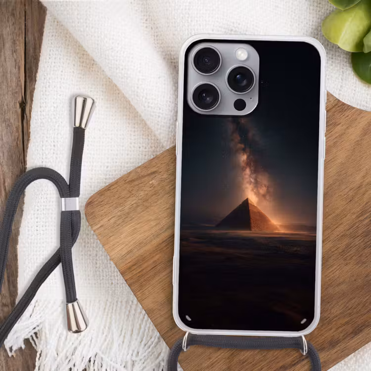 Piramide - Woestijn - Licht Hoesje iPhone 16 Pro Max met koord klein -sfeer4