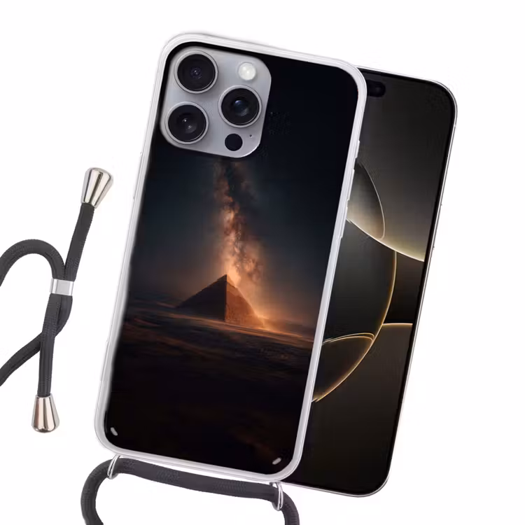 Piramide - Woestijn - Licht Hoesje iPhone 16 Pro Max met koord klein -sfeer1