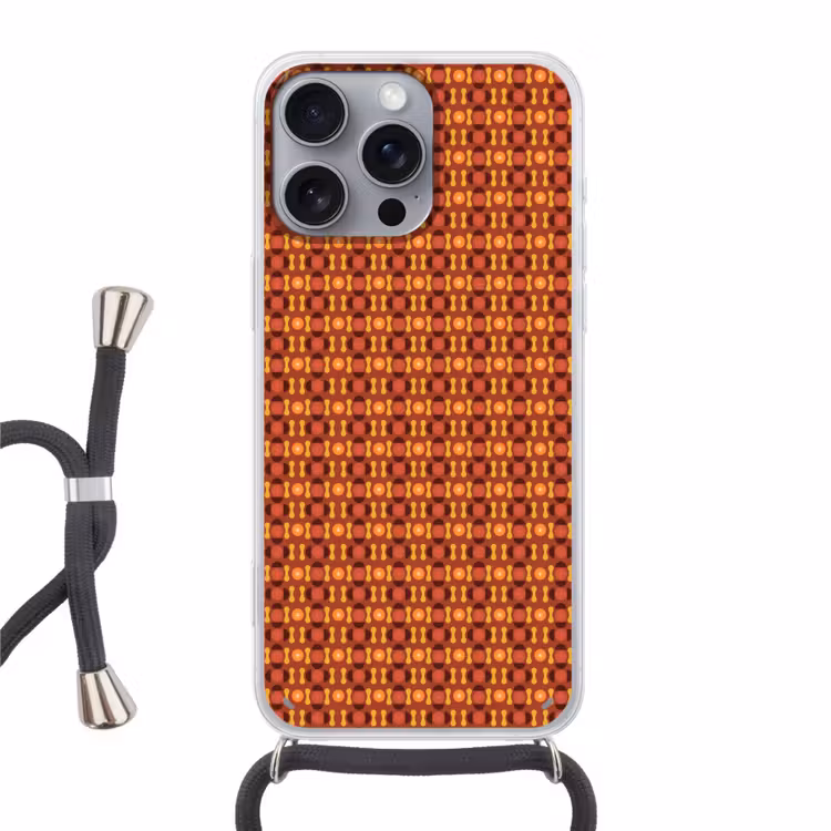 Retro - Disco - Hippie Hoesje iPhone 16 Pro Max met koord klein 804 -3d