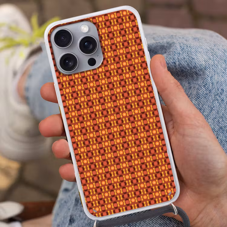 Retro - Disco - Hippie Hoesje iPhone 16 Pro Max met koord klein 804 -sfeer3