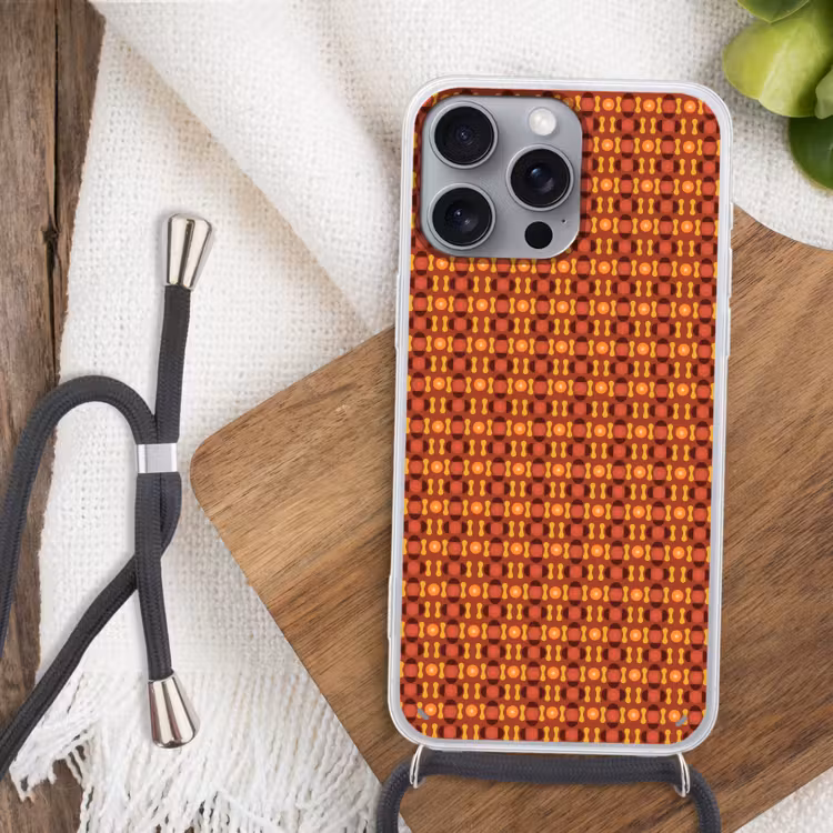 Retro - Disco - Hippie Hoesje iPhone 16 Pro Max met koord klein 804 -sfeer4