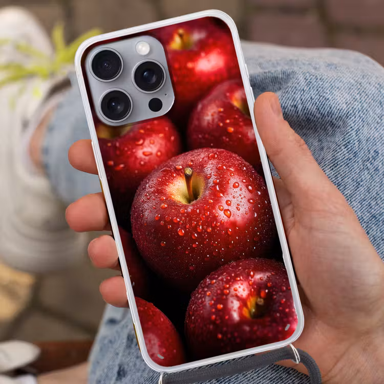 Rood - Appels - Fruit Hoesje iPhone 16 Pro Max met koord klein -sfeer3