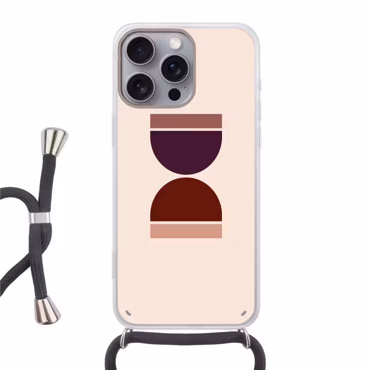 Zandloper - Symmetrisch - Rood - Paars Hoesje iPhone 16 Pro Max met koord klein -3d