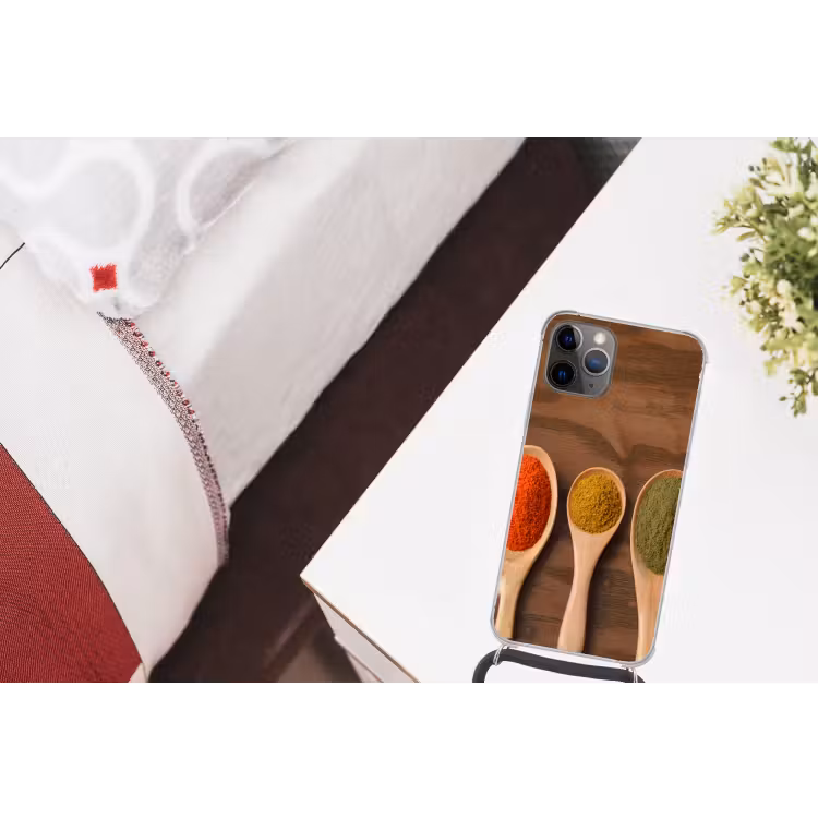 Pollepel - Kruiden - Eten - Specerijen - Tafel Hoesje iPhone 12 Pro met koord klein -kamer