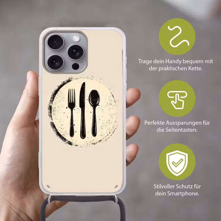 Zwart - Bestek - Rondje Hoesje iPhone 16 Pro Max met koord klein -sfeer2_DE