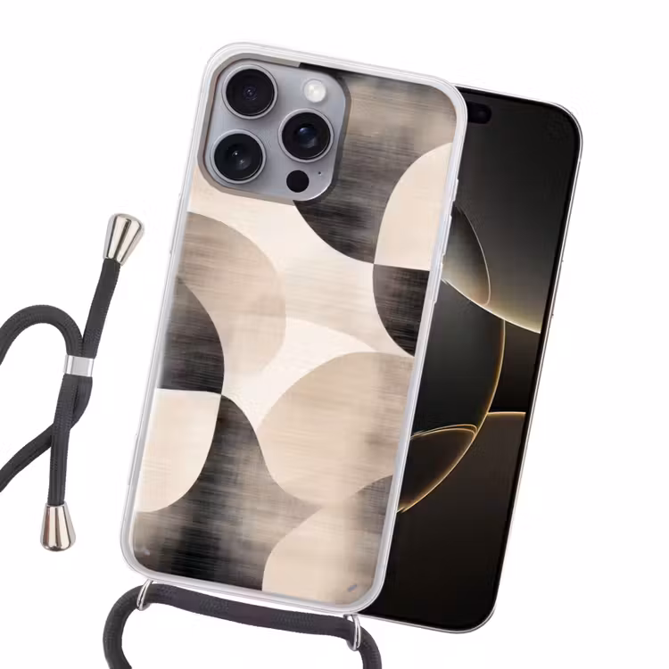 Grillige vormen - Subtiele overgangen - Dynamisch Hoesje iPhone 16 Pro Max met koord klein -sfeer1