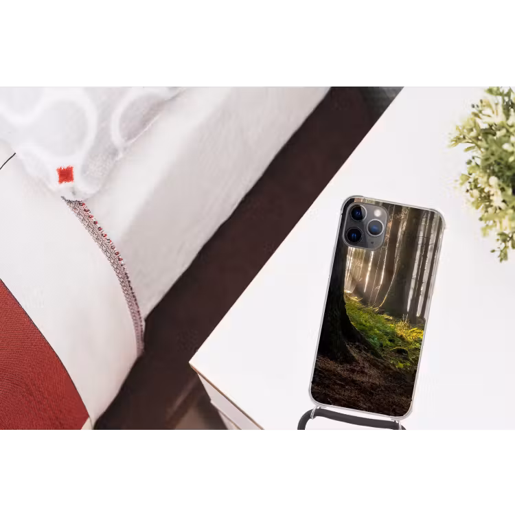 Zonlicht - Takken - Boom - Bos Hoesje iPhone 12 Pro met koord klein -kamer
