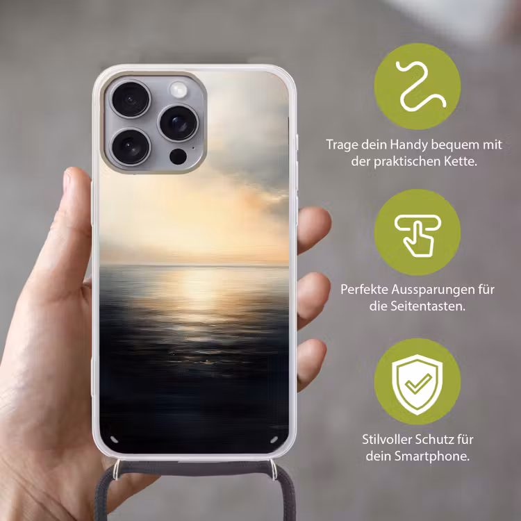 Zon - Horizon - Zee Hoesje iPhone 16 Pro Max met koord klein -sfeer2_DE