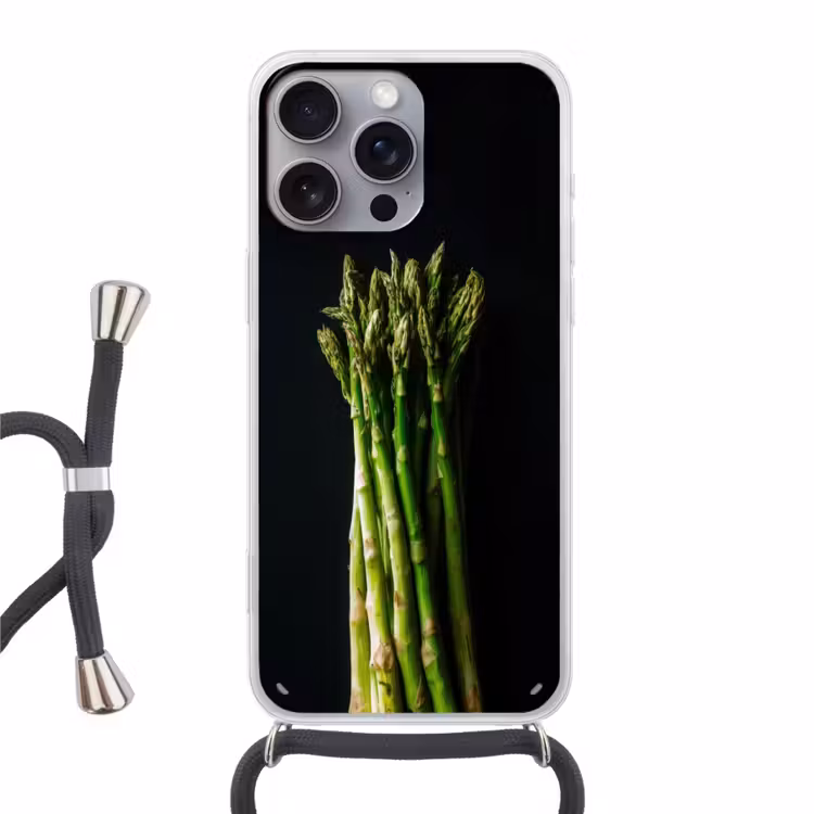 Asperges - Felgroen Hoesje iPhone 16 Pro Max met koord klein -3d