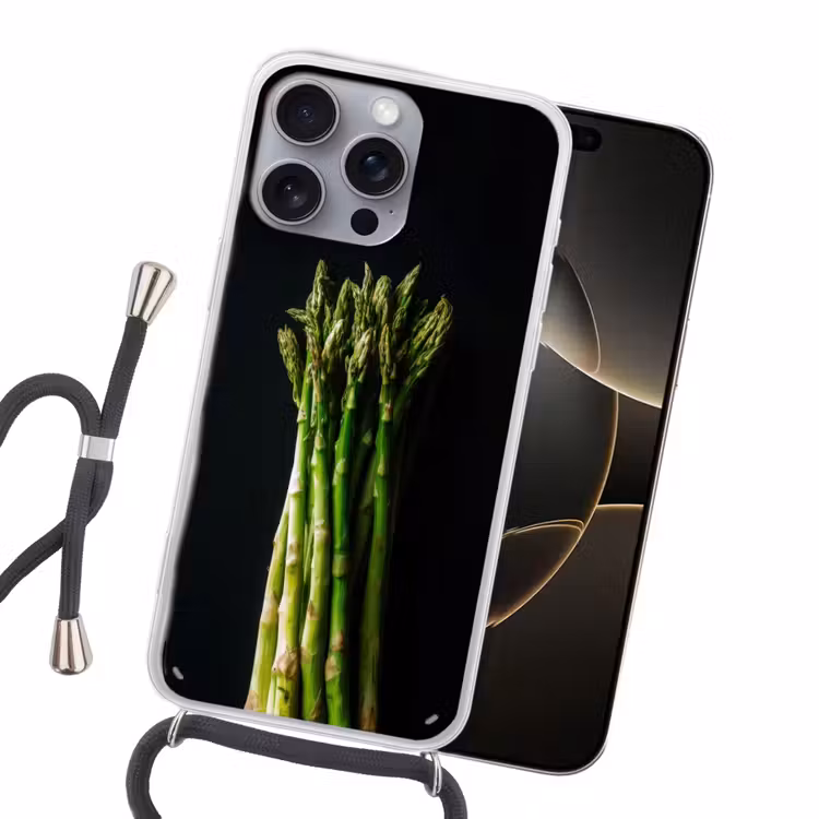 Asperges - Felgroen Hoesje iPhone 16 Pro Max met koord klein -sfeer1