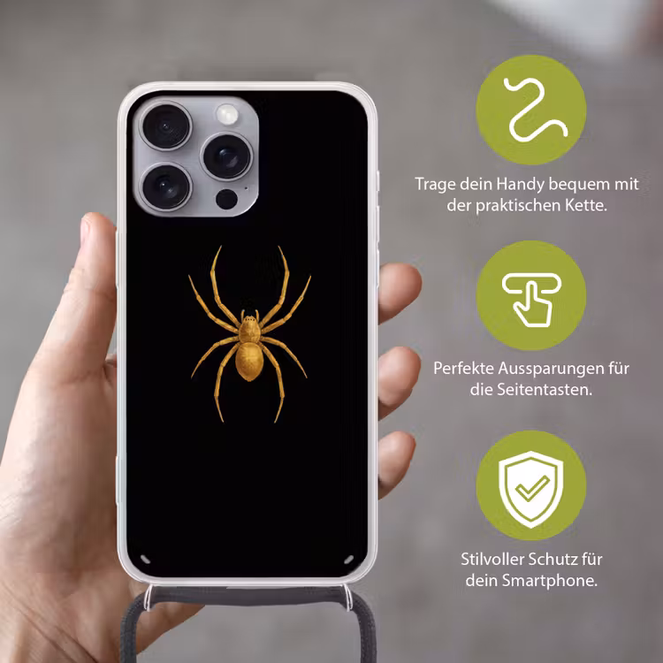 Spin - Goud - Minimalistisch - Poten Hoesje iPhone 16 Pro Max met koord klein -sfeer2_DE