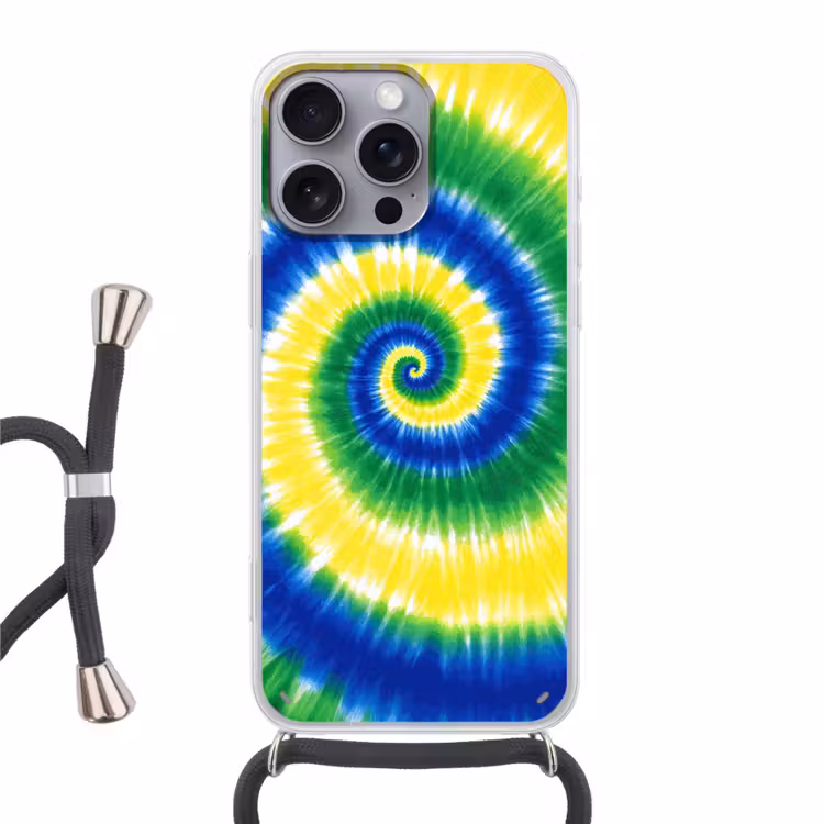 Spiraal - Groen - Draaiend Hoesje iPhone 16 Pro Max met koord klein -3d