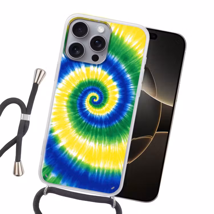 Spiraal - Groen - Draaiend Hoesje iPhone 16 Pro Max met koord klein -sfeer1