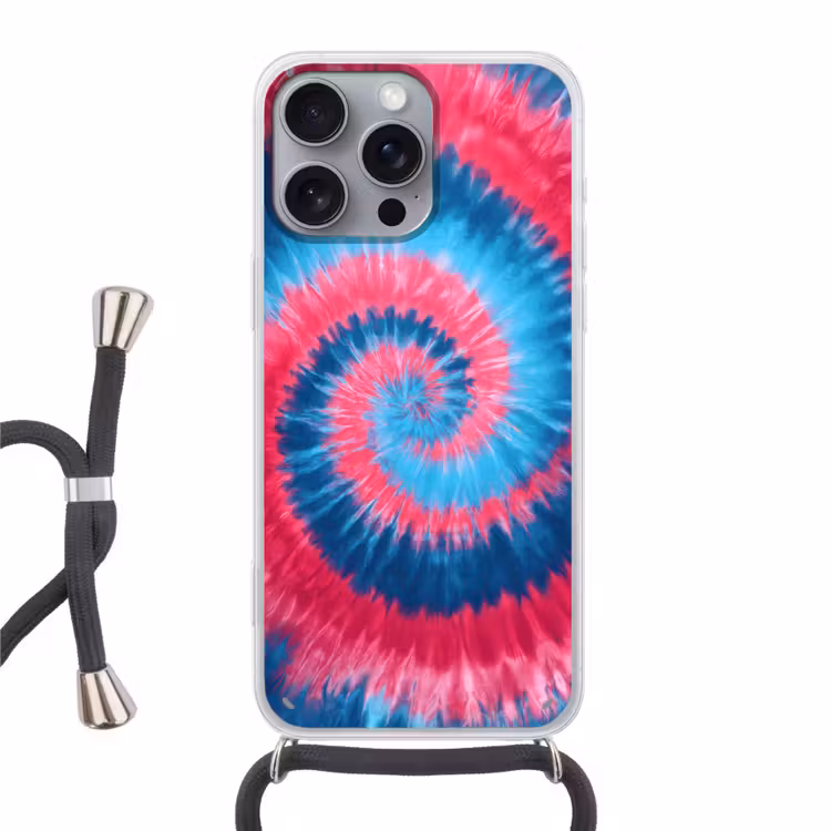 Spiraal - Roze - Draaiend Hoesje iPhone 16 Pro Max met koord klein -3d