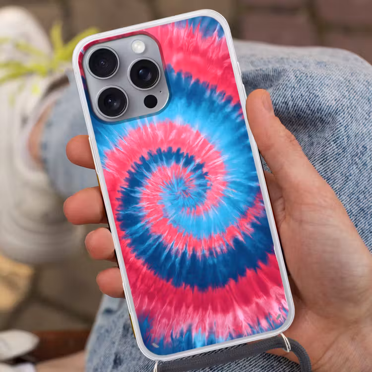Spiraal - Roze - Draaiend Hoesje iPhone 16 Pro Max met koord klein -sfeer3
