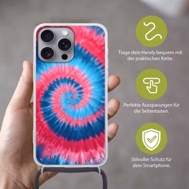 Spiraal - Roze - Draaiend Hoesje iPhone 16 Pro Max met koord klein -sfeer2_DE