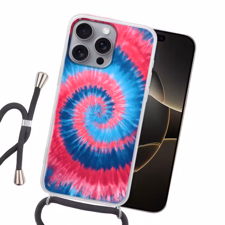 Spiraal - Roze - Draaiend Hoesje iPhone 16 Pro Max met koord klein -sfeer1