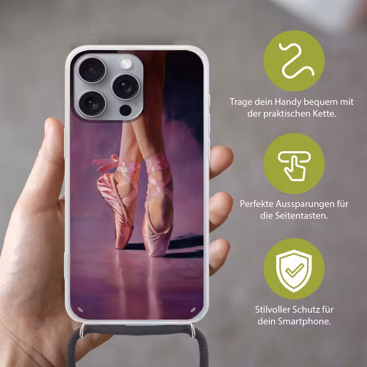 Spitzen - Paars - Contrast Hoesje iPhone 16 Pro Max met koord klein -sfeer2_DE