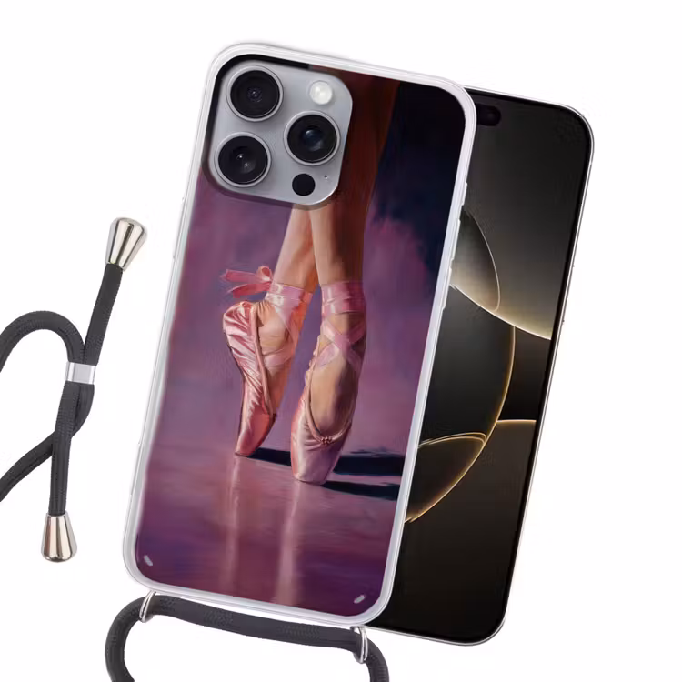 Spitzen - Paars - Contrast Hoesje iPhone 16 Pro Max met koord klein -sfeer1
