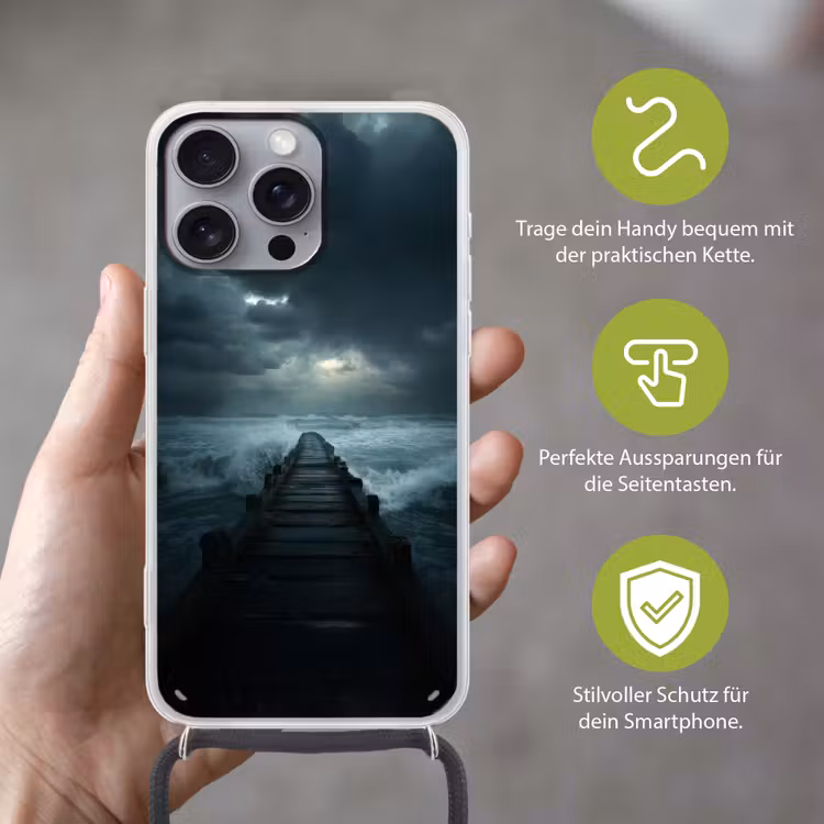 Steiger - Storm - Golven Hoesje iPhone 16 Pro Max met koord klein -sfeer2_DE