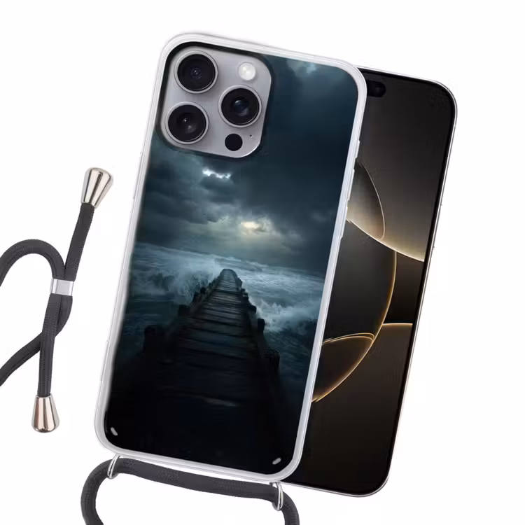Steiger - Storm - Golven Hoesje iPhone 16 Pro Max met koord klein -sfeer1
