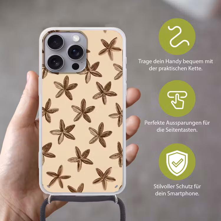 Sterren - Bruin - Natuurlijk Hoesje iPhone 16 Pro Max met koord klein -sfeer2_DE