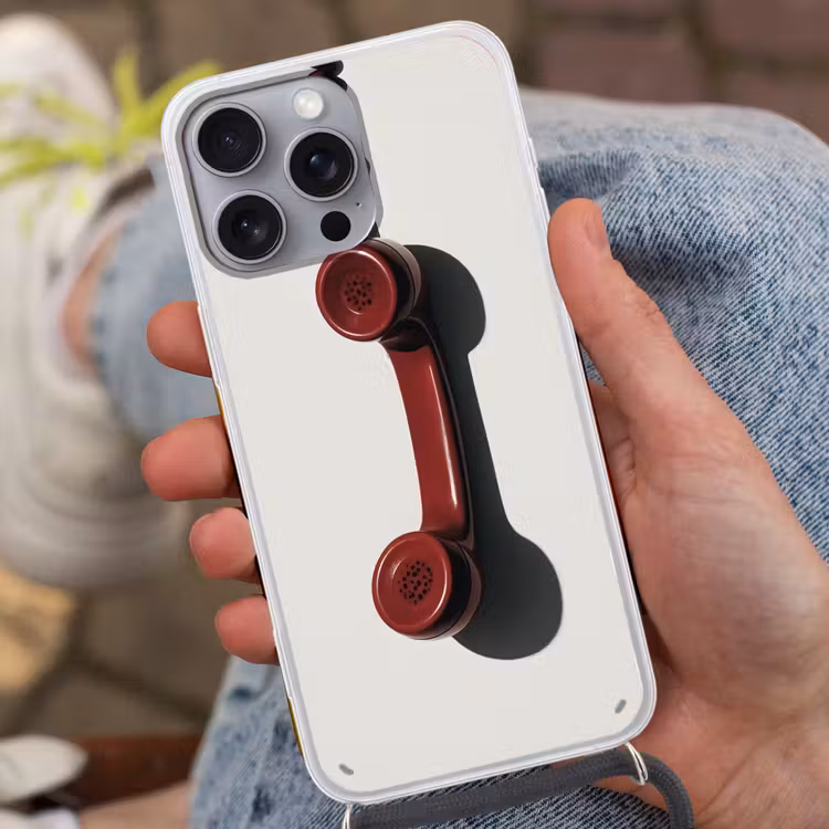 Telefoon - Koord - Rood - Minimalistisch Hoesje iPhone 16 Pro Max met koord klein -sfeer3