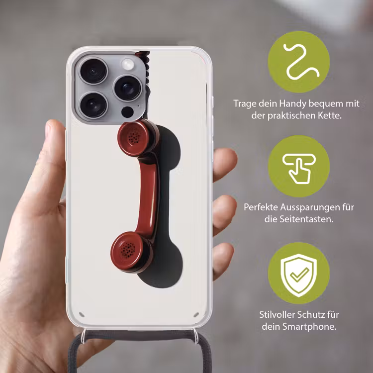 Telefoon - Koord - Rood - Minimalistisch Hoesje iPhone 16 Pro Max met koord klein -sfeer2_DE