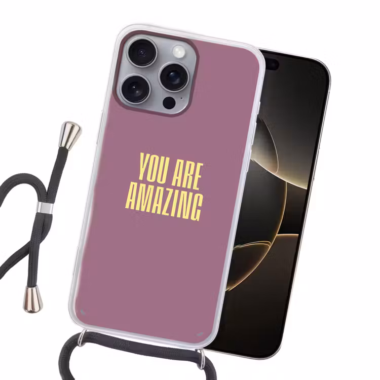 Tekst - Paars - Amazing Hoesje iPhone 16 Pro Max met koord klein -sfeer1