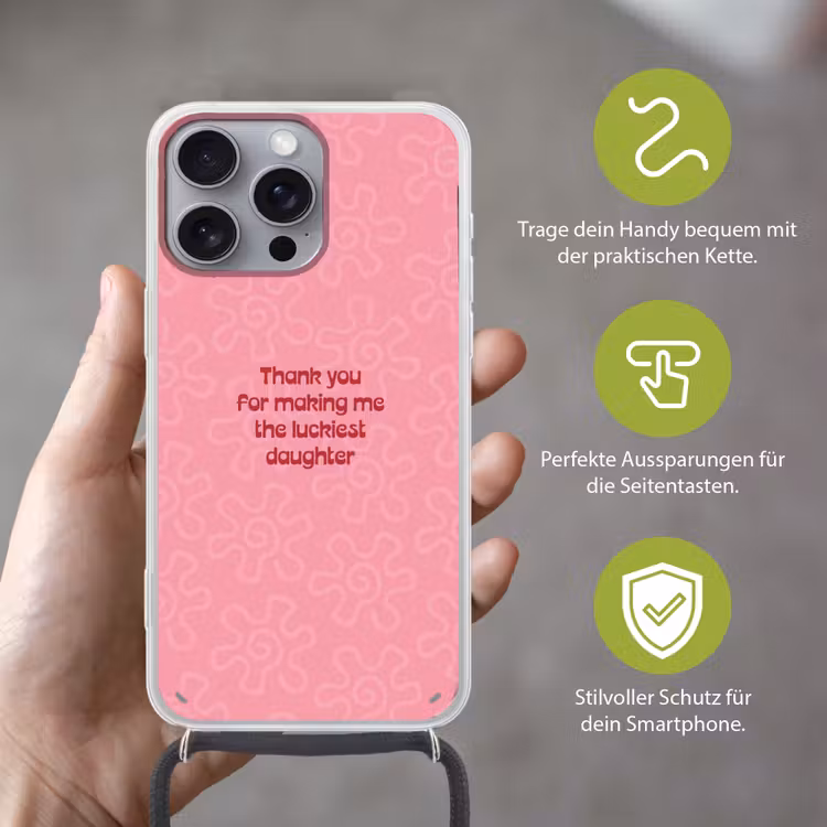 Tekst - Rood - Moederdag Hoesje iPhone 16 Pro Max met koord klein -sfeer2_DE