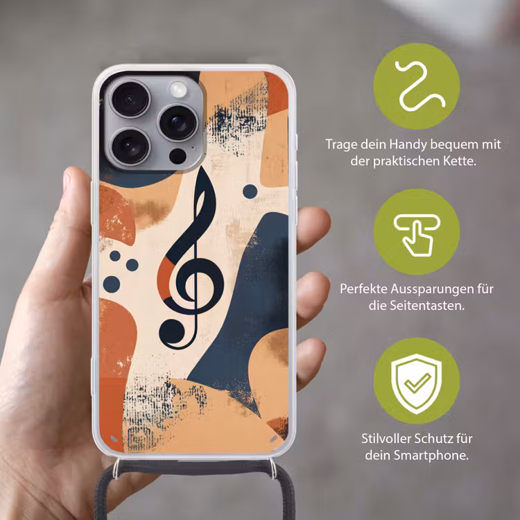 Sleutel - G - Abstract - Beige Hoesje iPhone 16 Pro Max met koord klein -sfeer2_DE