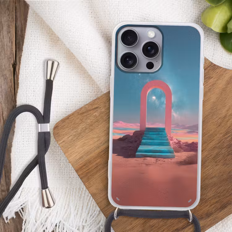 Trap - Boog - Sterrenhemel Hoesje iPhone 16 Pro Max met koord klein -sfeer4