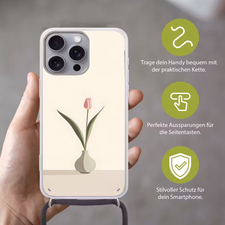 Tulp - Vaas - Beige Hoesje iPhone 16 Pro Max met koord klein -sfeer2_DE
