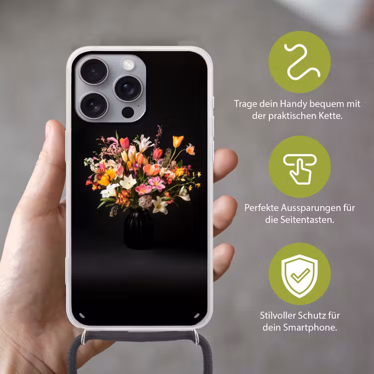 Vaas - Bloemen - Tulpen Hoesje iPhone 16 Pro Max met koord klein -sfeer2_DE