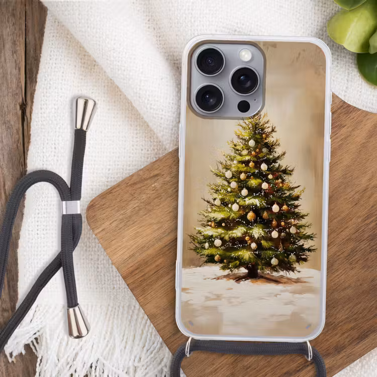 Kerst - Sfeer - Groen Hoesje iPhone 16 Pro Max met koord klein -sfeer4