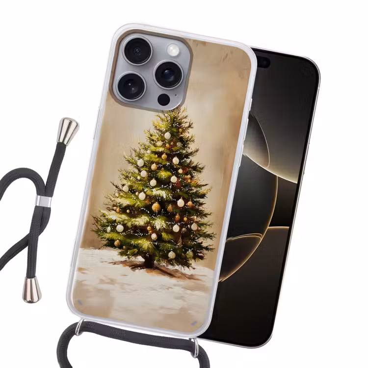 Kerst - Sfeer - Groen Hoesje iPhone 16 Pro Max met koord klein -sfeer1